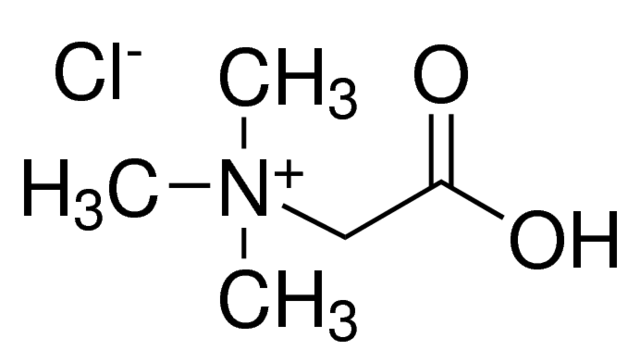  Betaine hydrochloride, 99%بتائین هیدرو کلرایدCAS Number590-46-5Synonyms(کربوکسی متیل) تری متیل آمونیوم کلریدFormula(CH3)3NCH2CO2•HClوزن فرمول 153.61 نقطه ذوب 240 درجه dec. ذخیره سازی و حساسیت دمای محیط. حلالیت محلول در آبظاهر (رنگ): کرم سفید تا کم رنگفرم: کریستال یا پودر یا پودر کریستالی یا توده ای 