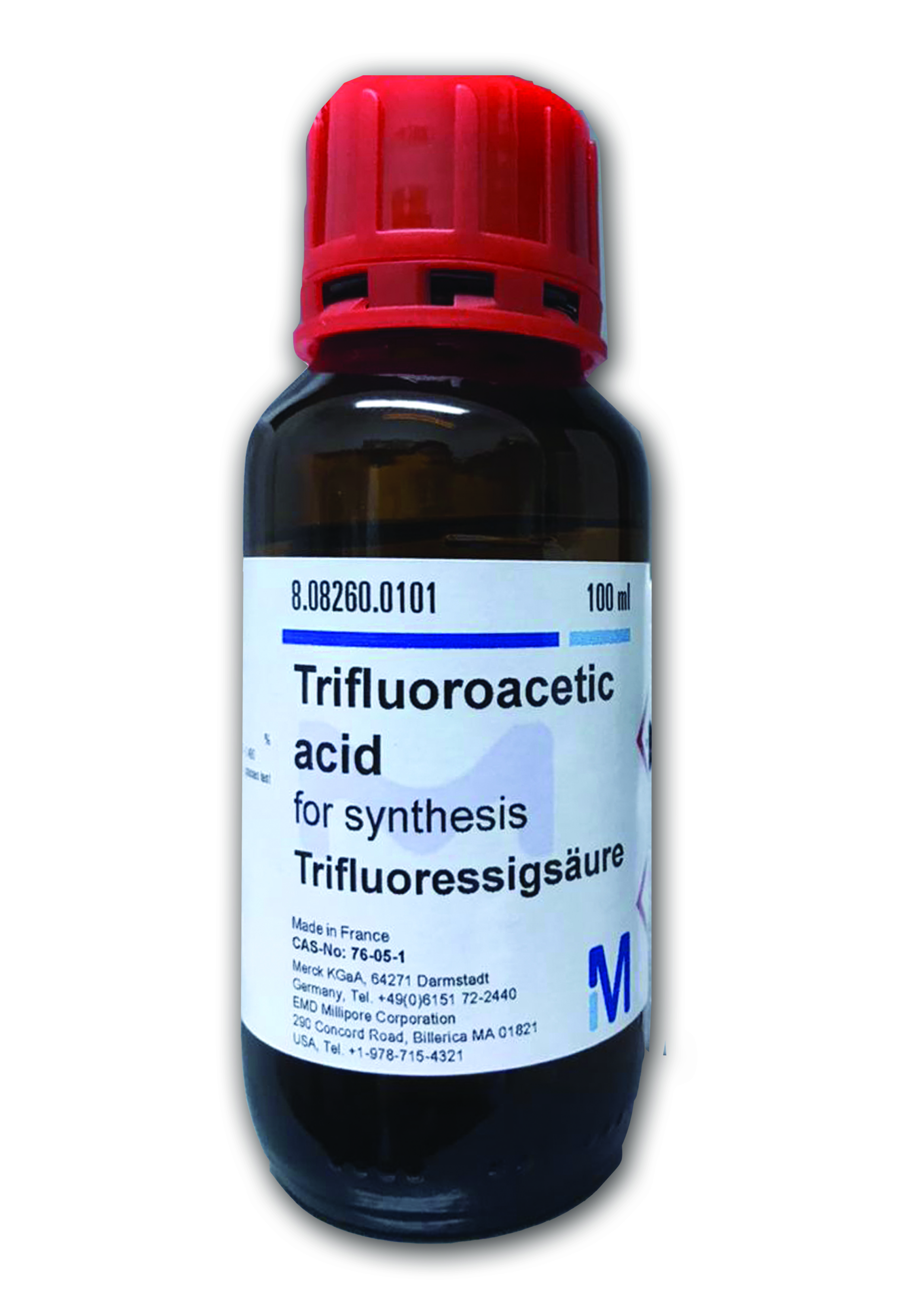 تری فلورو استیک اسید,Trifluoroacetic acidکد 808260 مرک آلمانSynonyms: TFACAS #: 76-05-1 EC Number: 200-929-3 Molar Mass: 114.02 g/mol Chemical Formula: CF₃COOH Hill Formula: C₂HF₃O₂  