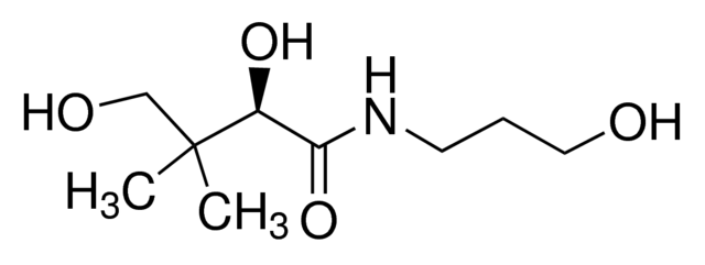   دکسپانتنول (پانتنول)D-Panthenol, 98+%CAS Number 81-13-0مترادفدکسپانتنولپروویتامین Bخواص شیمیاییفرمول C9H19NO4 وزن فرمول 205.26  ظاهر مایع بسیار چسبناک و بی رنگ استنقطه جوش 118-120 درجه/0.02 میلی متر نقطه شعله 159 درجه (318 درجه فارنهایت) تراکم 1.162 شاخص شکست 1.4990 